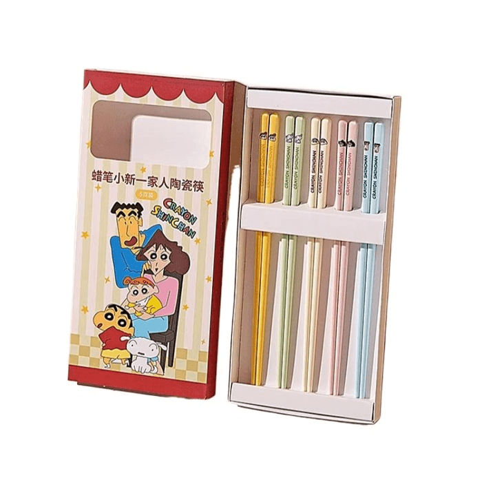 【中国直邮】 モダン主婦 セラミック箸 家庭用 高品質 クレヨンしんちゃんコラボ 5膳