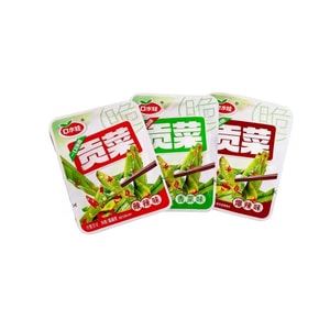 【中国直邮】 口水娃 贡菜开袋即食混合味(酸辣味、香菜味、爆辣味)共计10包(90g*1)