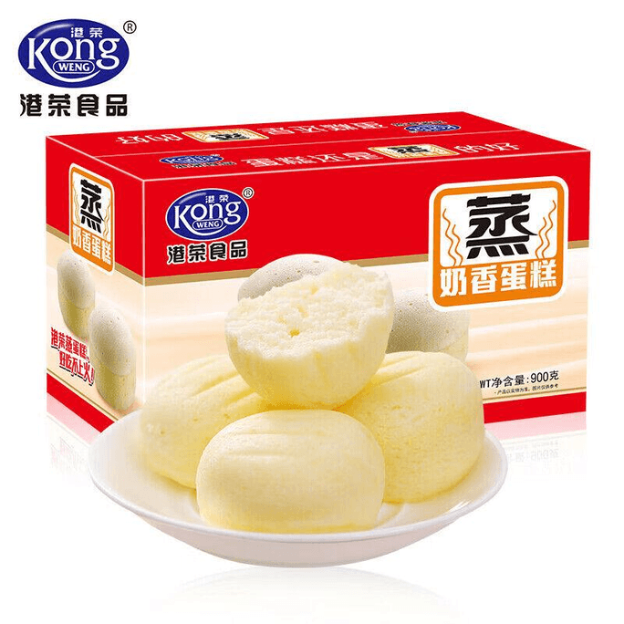 【中国直邮】 港荣 蒸蛋糕奶香900g