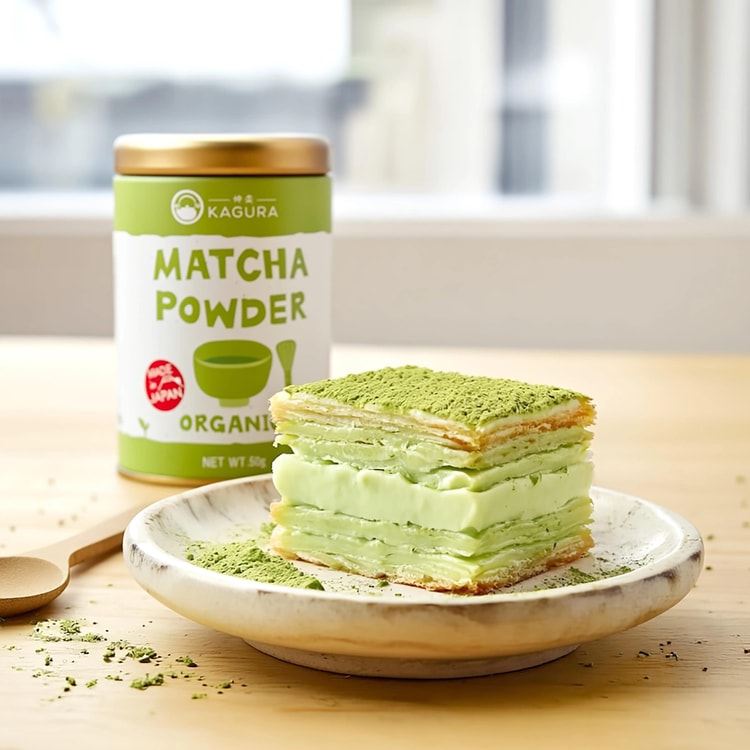 KAGURA Organic Matcha Powder, 1.76 oz【No Additives】【For DIY