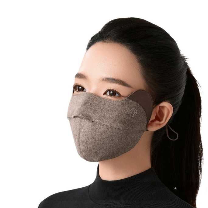 【中国直送】夏秦 日焼け止めフェイスマスク シルク UVカット レディースフェイスマスク 冬の暖かさ 沈香とコーヒー色のソフトエッジ 23.5*13.5cm