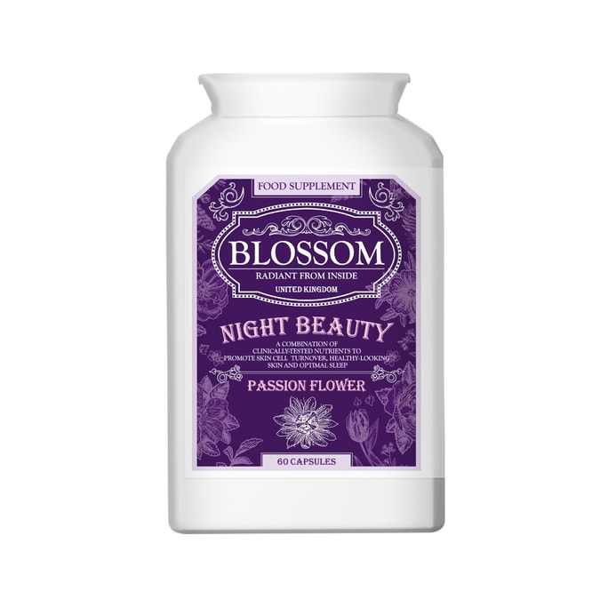 [英國直效郵件]英國Blossom Night Beauty 睡美人(60粒)| 西番蓮滋潤肌膚舒緩壓力改善失眠睡眠質素