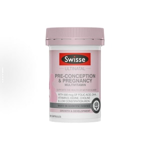 【香港直邮】 澳大利亚 Swisse 孕妇黄金素60粒|含叶酸+DHA+铁|备孕/孕期/哺乳三阶段营养|0腥味易吞咽