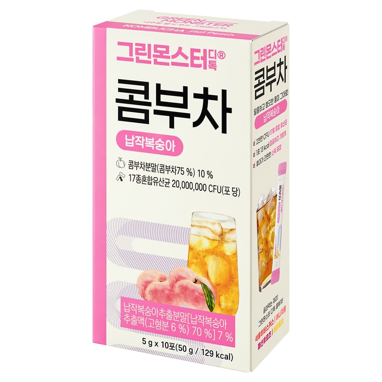  韓國 Green Monster [] 排毒康普茶 蟠桃 - 10 Packets * 0.17oz 4