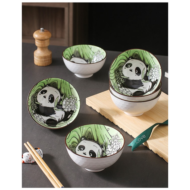 学厨 熊猫碗带筷 双碗 国宝礼盒装 新年添碗添福气 赠两双筷子 4