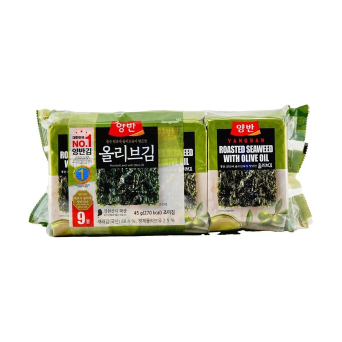 Seasoned Seaweed with Olive Oil 4.5g x 9pack