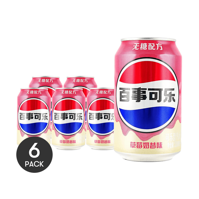 Cola Zero Sugar Strawberry Milkshake Flavor 11.2 fl oz *6【6 Packs】