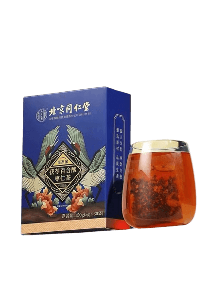中国直邮】 北京同仁堂酸枣仁百合茯苓茶非睡眠质量差安正宗助眠神150g