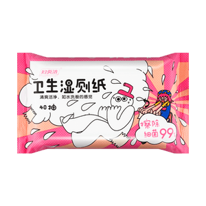 Feminine Hygiene Wipes, Fun Pink Series, 40 sheets