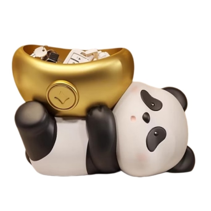 Panda Storage Ornament Luxury Lotus Craft Foyer Key Organizer New Home Art Decor 1pic