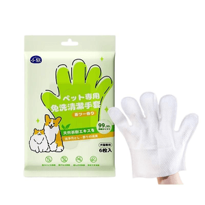 【中国直邮】 嬉皮狗 宠物免洗手套湿巾清洁干洗洗澡神器除臭纸巾茶树清香型共6片*1袋