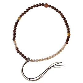  红桥市场 精选 【阳光好运】黄塔晶金丝楠木双圈手链国潮民族风 单串