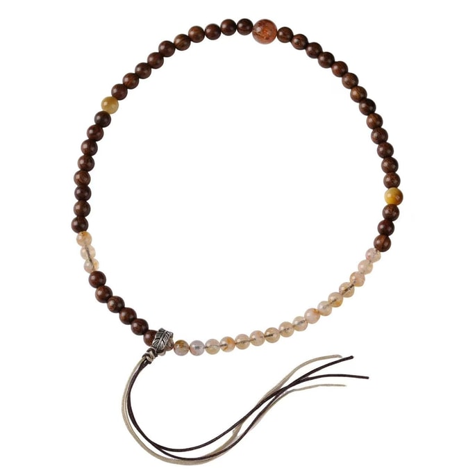 홍교 시장 추천: 【햇살과 행운】황탑 크리스털 골든 실크 남목 이중 원형 팔찌, 민족풍, 싱글 스트링