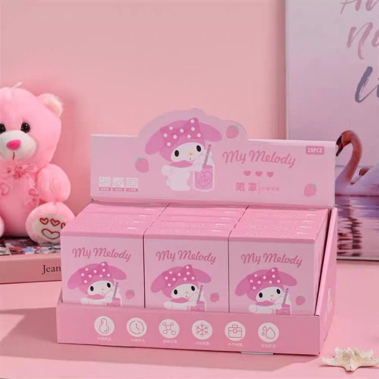 Cooling Eye Mask Relieves Eye Fatigue Cartoon Eye Patch 6 Pc - My Melody 1 box 4