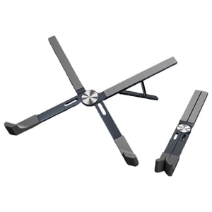 [중국 직배송] HSPM 높이 조절 가능 휴대용 접이식 알루미늄 합금 노트북 스탠드 X자형 - 진회색 (플리스 케이스 포함) 1개