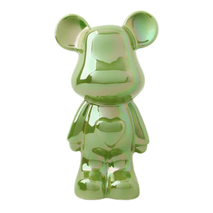 Beihanmei Light Luxury Violent Bear Ornament Jingdezhen Ceramic Violent Bear (Colorful Green) 28 * 16 * 12cm