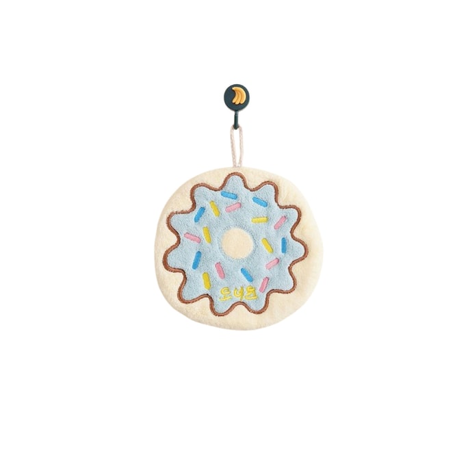 Hand Towel Coral Fleece Thick Absorbent Hangable Kitchen Cloth Small Towel Cute Cartoon Donut Style One 1/bag