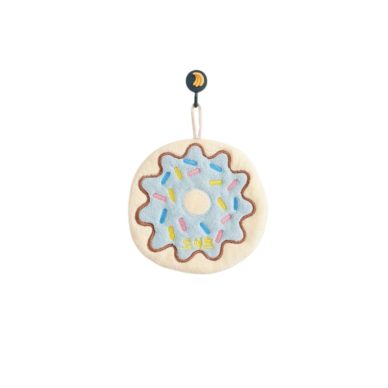 【Cute Donut Style】Thickened Coral Fleece Hand Towel Hangable Kitchen Towel High Appearance Level Small Towel Ins Kitchen Towel Quick Drying Absorbent Cartoon Hand Towel Home Bathroom Towel Decorative 4