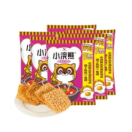 Little Raccoon Tomato Stew Crispy Noodles, 35g × 6. 1995 Classic. Crunchy & Rich. Flavors: Tomato, Crab, BBQ, Chicken. Ready To Eat. Perfect For Office, Travel, Or Nostalgia.