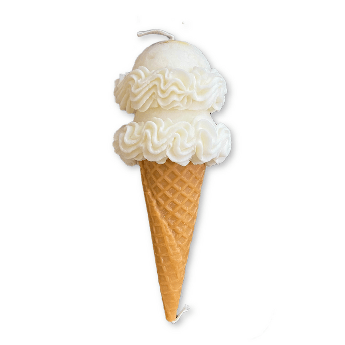 Ice Cream Cone Crispy Wafer Ball Aromatherapy Candle Birthday Gift Souvenir Vanilla Flavor 1pc