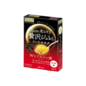 日本UTENA 佑天蘭 PREMIUM PURESA 雙重玻尿酸深層保濕啫咖哩果凍面膜 3片入
