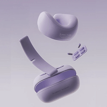 목 베개 + 아이 마스크 + 귀마개 + 보관 가방 - 여행용 캡슐 4종 세트, 미스티 마운틴 퍼플