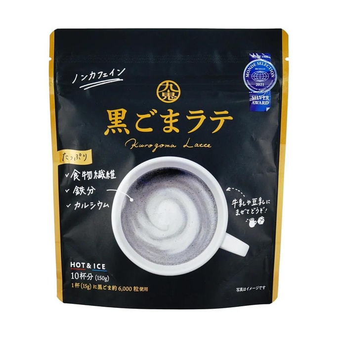 日本九鬼 黑芝麻拿铁 补铁补钙孕妇儿童都可饮用 无咖啡因 150g/10杯量