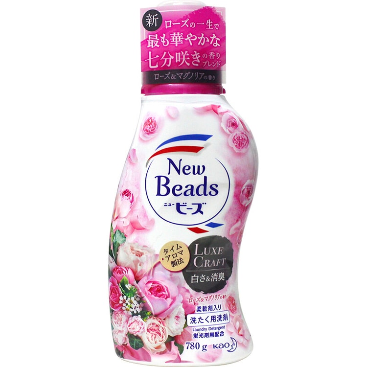 日本KAO 花王 New Beads 力士手工柔顺洗衣液#玫瑰花香味780g 新