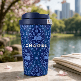 Paper Flying Flower Series Thermal Cup Blue 13.52 fl oz 【316L Stainless Steel】【One-Touch Lid】【Heat & Cold Retention】