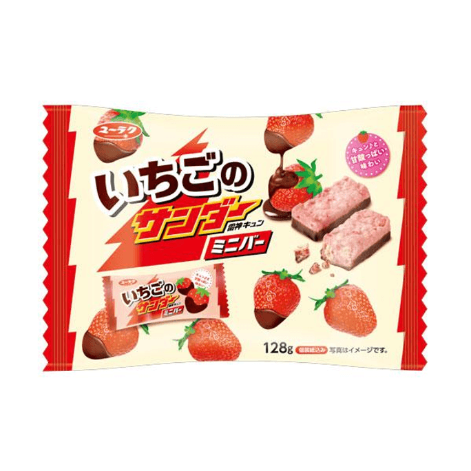 YURAKUSEIKA 유라쿠 제과||썬더 스위트 크리스피 딸기 초콜릿 쿠키||128g