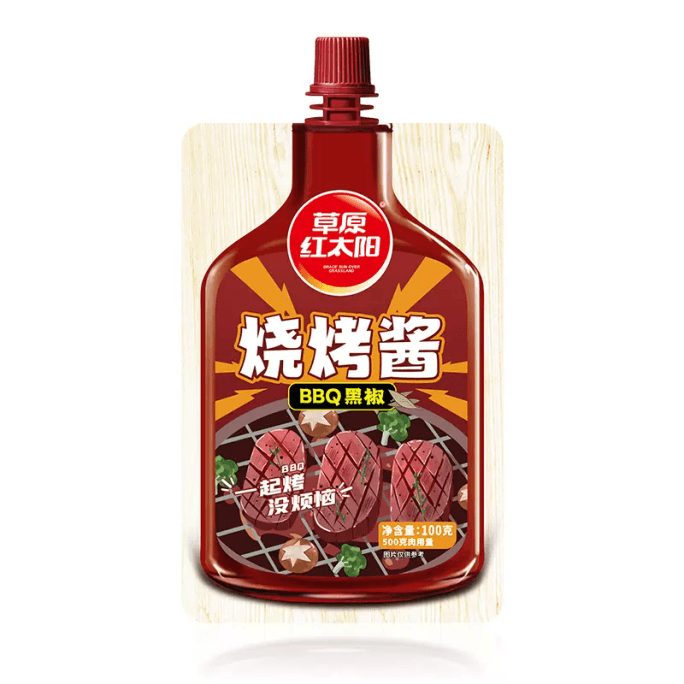 [중국 직배송] 프레리 레드썬 바베큐 블랙페퍼 바베큐 소스 100g*봉지