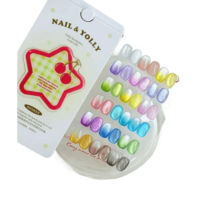 Yuli Glazed No-wipe Nail Tap Gel, Multi-layer Cat Eye & Powder Rubbing Use, 1Pc