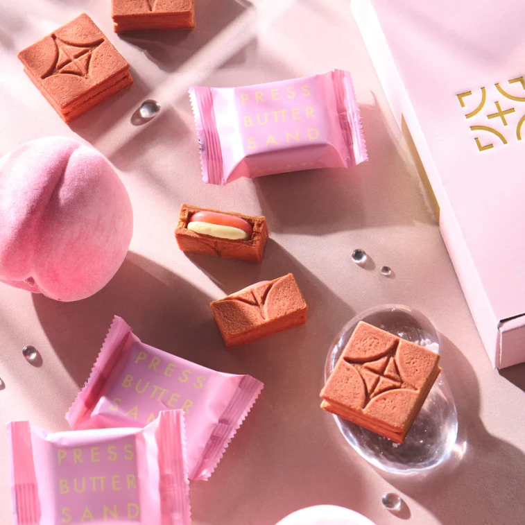 【日本直送】国産プレスバターサンド ピーチクリーム入りバタークッキー（5枚入り） 3