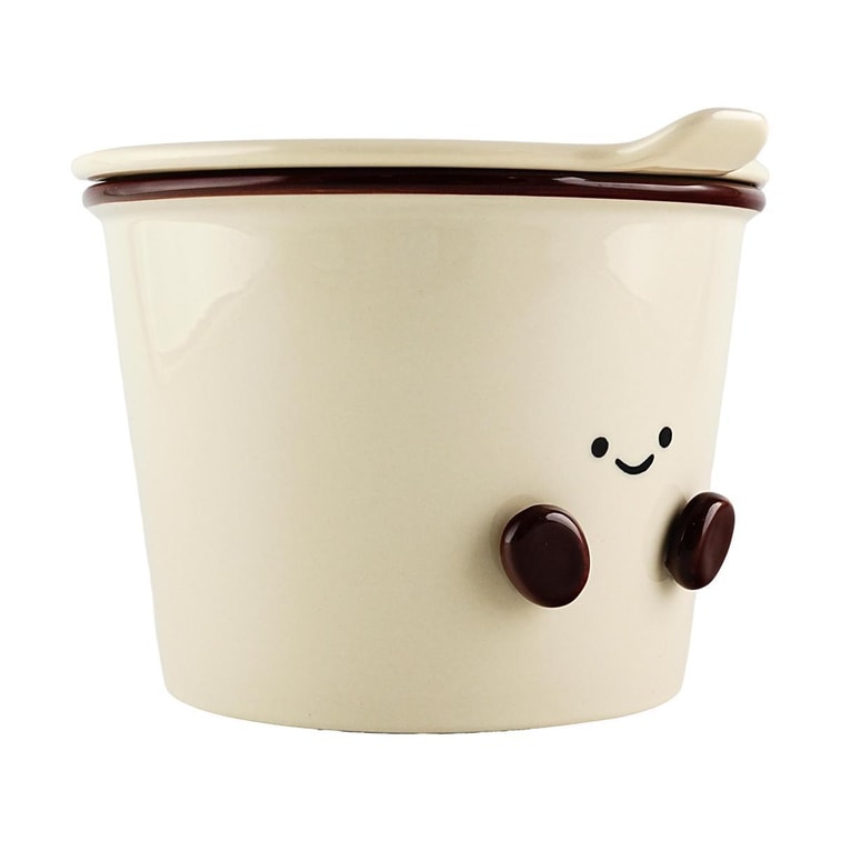 Cocoa Bean Series Covered Noodle Bowl, Ceramic, Large - Capacity for Microwave 5