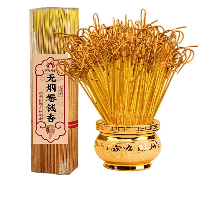 Smokeless Caishen Incense for Worship Buddha Guanyin 250sticks* 1piece