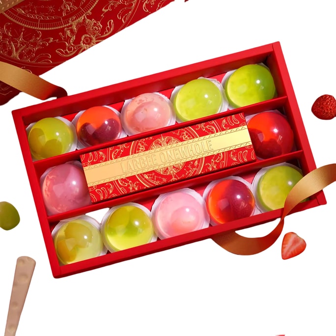 [중국 직배송] 짱구는 못말려 4가지 맛 생과일 젤리 새해 선물 세트 | 고급 디저트용 식기 무료 증정 840g