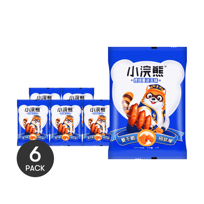 【Value Pack】Little Raccoon Crispy Noodles - New Orleans Grilled Wings Flavor, 6 Packs* 1..23oz