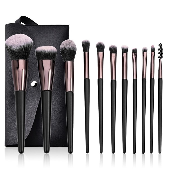 【中国直邮】Lurepink化妆刷套装11支 黑色木柄+收纳包
