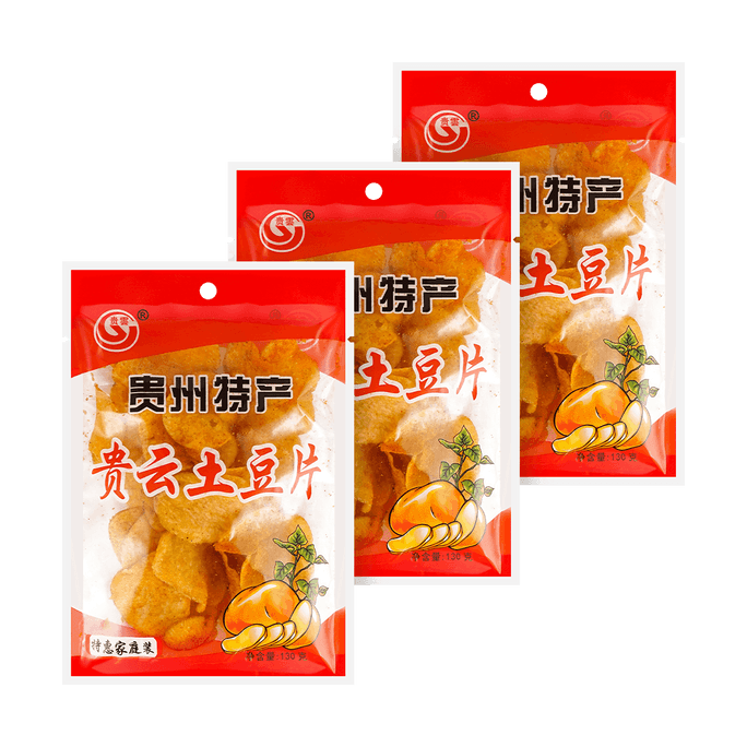 【Value Pack】Guizhou Potato Chips, 4.58oz*3【Yami Exclusive】