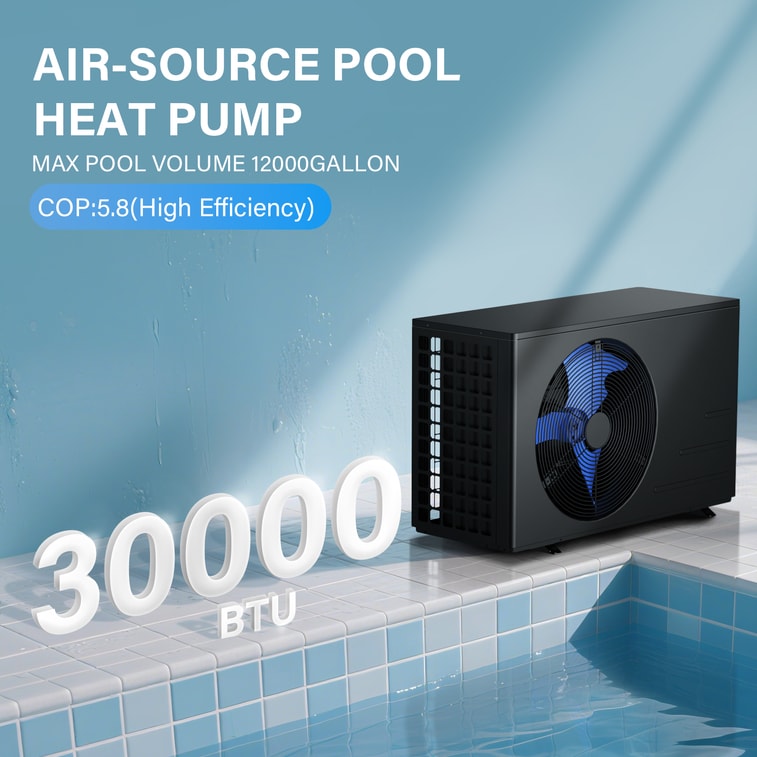 Above Ground Pool 30000 Btu Swimming Pool Heater For Pools Up To 12000 Gallons, Wifi Control Electirc Pool Heater 6