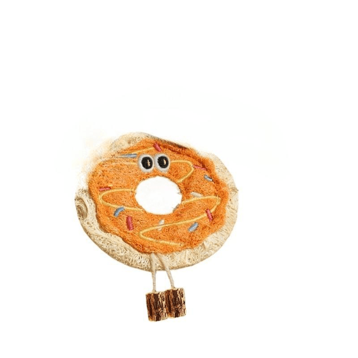 【中国からの直送】キャットバトラー ヘチマ猫用おもちゃ、子猫用歯固めおもちゃ、歯磨きおもちゃ、ドーナツ型ヘチマパンケーキ（1個）
