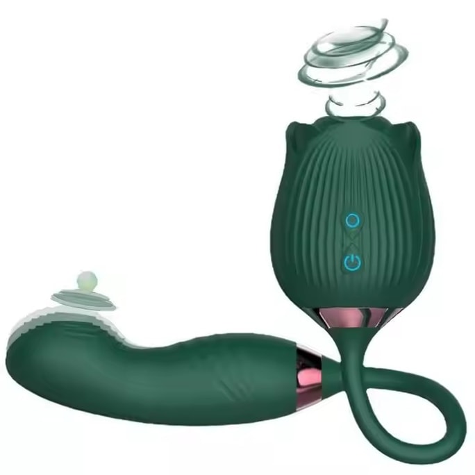  斯慕 滿庭花四代綠色 女用雙頭按摩棒 吮吸砲機 成人情趣用品玩具