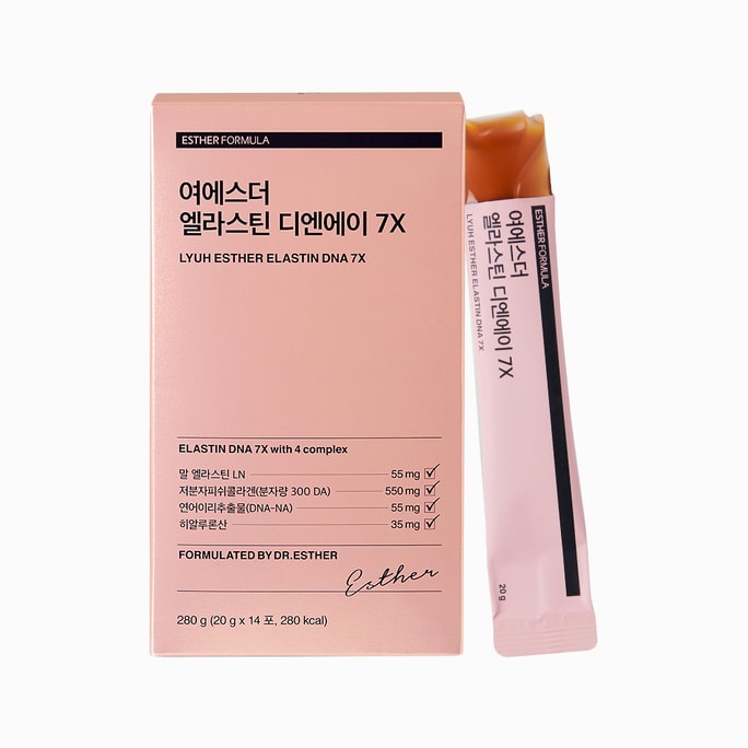 【Anti-Aging】 ESTHER FORMULA COLLEGAN JELLY DNA 7X- Advanced with Elastic for Youthful Skin  20g*14 