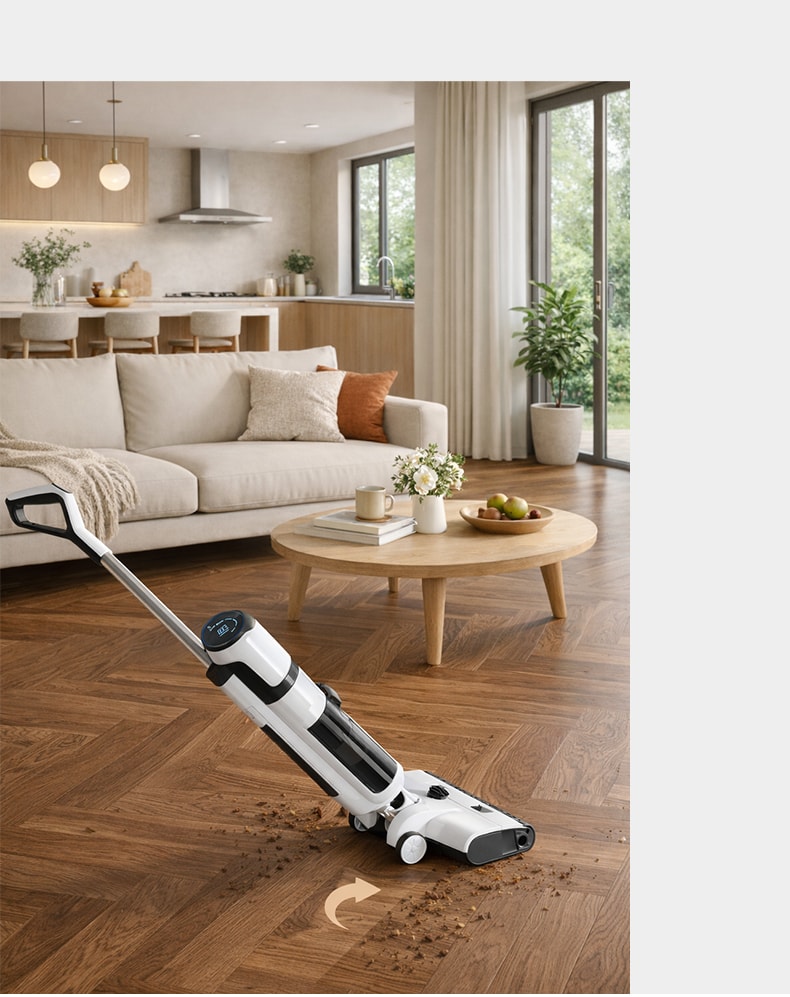 元谷 吸拖洗三合一洗地機|家用電動拖把|乾濕兩用|自動自清潔