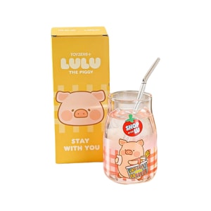 LuLu Pig Collaboration  500ml Juice Cup with Straw, includes 1 piece Tomato Shopping Pig