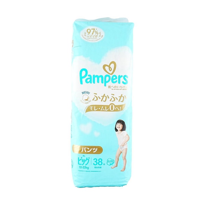 日本PAMPERS帮宝适 一级邦通用婴儿学步裤拉拉裤尿不湿尿布 XL号 12−22kg 38枚入