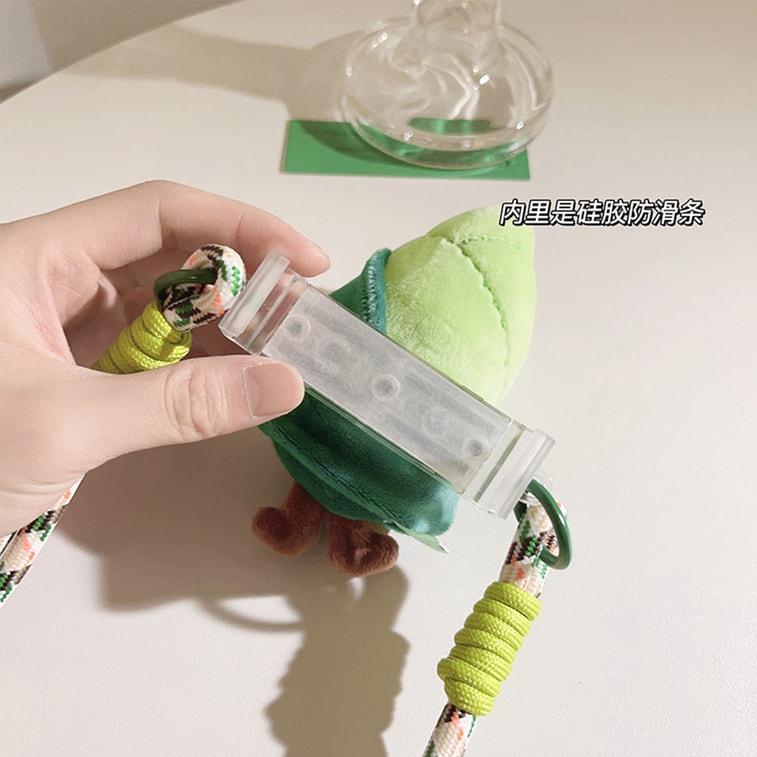 New Cute Creative Vegetable Doll Back Clip Phone Rope Cabbage Figurine Back Clip+Striped Long Rope F 3