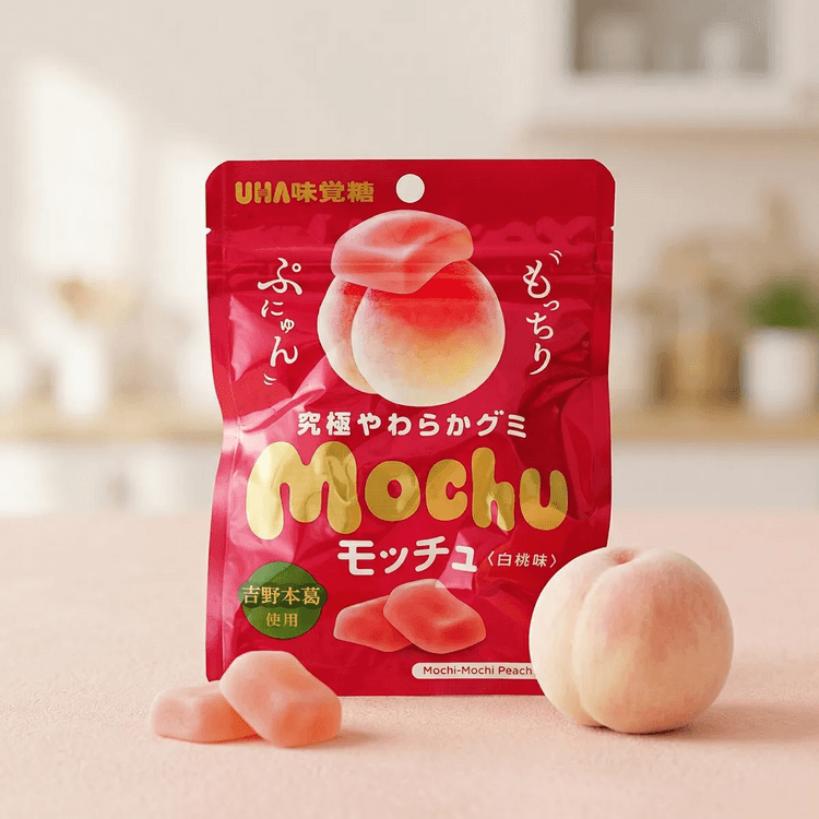 UHA Uha Mochu Gummy Candy Peach Flavor 1.5 8oz - Yami.com