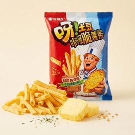 好丽友 呀土豆 咔嚓脆薯条 蒜香黄油味 70g【咔嚓脆】【浓郁蒜香】