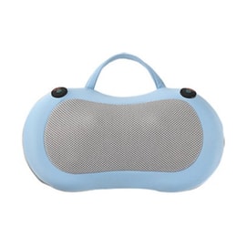 【中國直郵】妙界 M3頸椎按摩器背腰部揉捏無線全身按摩枕家用熱敷按摩器 科技布天空藍